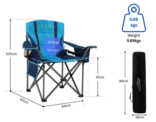 Wild Camper Apex Camping Chair Blue
